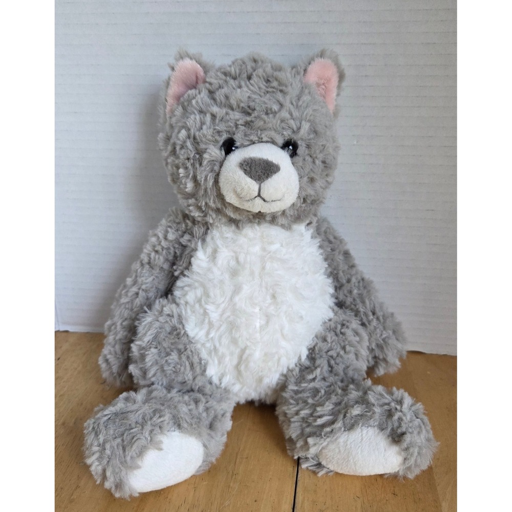 Adventure Planet Scruffy Buddies Grey White Cat Kitty Kitten Curly Fur Plush